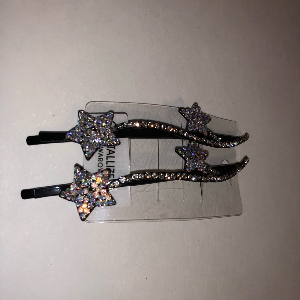 Star sparkly hair pins 3-1/2 long